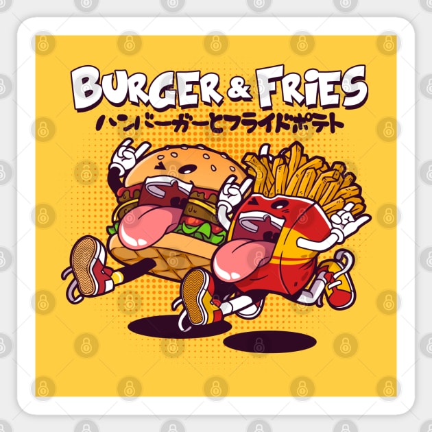 Burger & Fries Sticker by mankeeboi